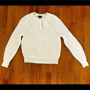 NWT J. Crew Beige Ribbed Crewneck Sweater